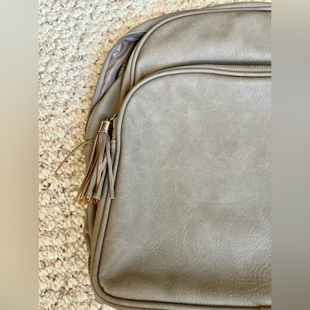 NWOT Women’s Gray Mossimo Supply Co. Faux Leather Mini Backpack w/ Tassel Detail